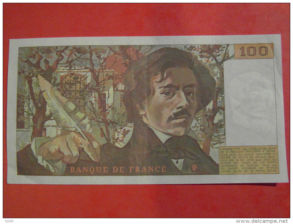 Billet Français 100 Francs Eugéne Delacroix 1984 - 100 F 1978-1995 ''Delacroix''