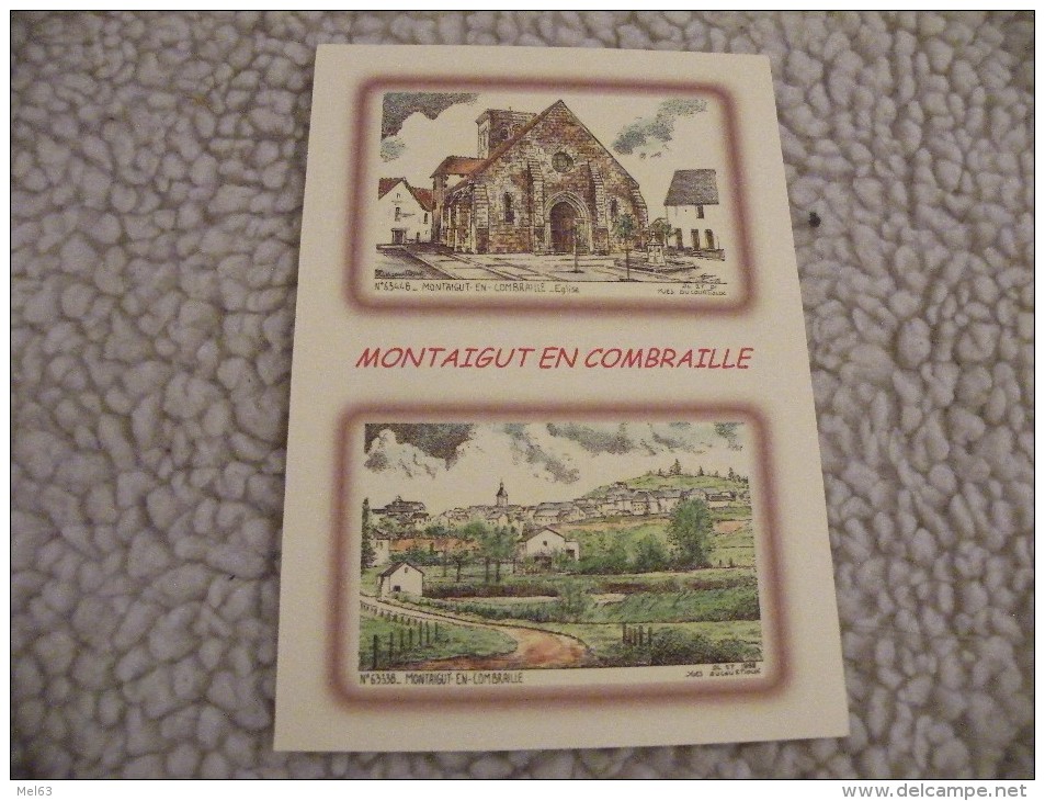 A225.  CPSM.  MONTAIGUT-en-COMBRAILLE.  YVES DUCOURTIOUX.  N° 63338 & 63448.   Non écrite - Montaigut