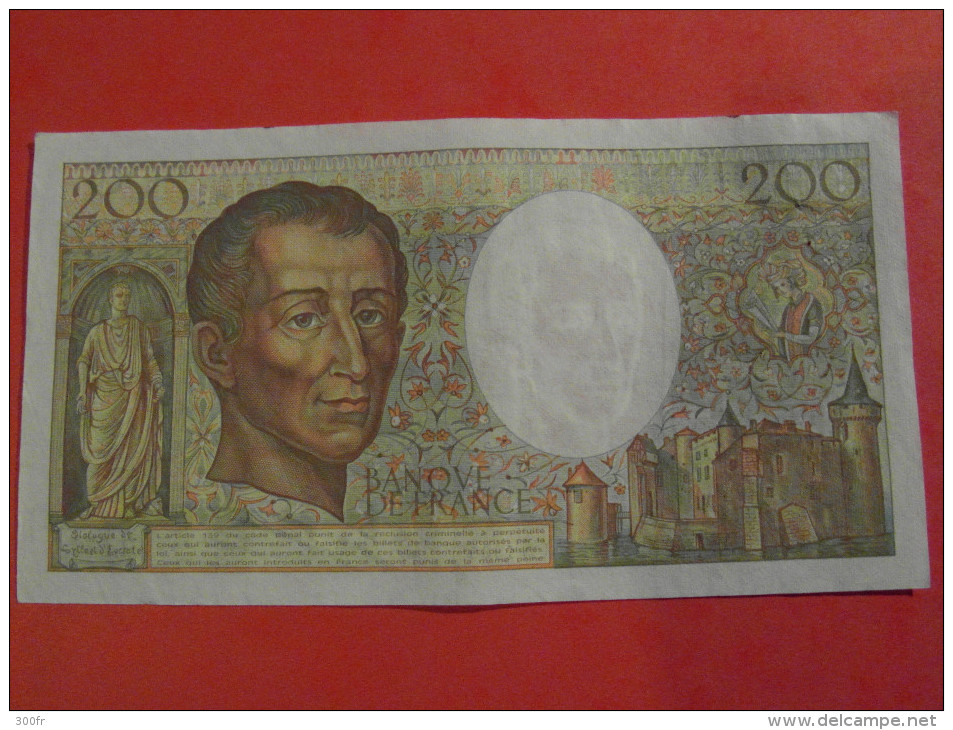 Billet Français 200 Francs Montesquieu 1989 - 200 F 1981-1994 ''Montesquieu''