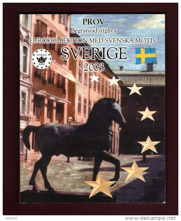 Suéde  - Essai Des 8 Pièces En Euro De 2003  - Sous Blister D´origine - Voir Les 4 Scannes - Essais Privés / Non-officiels