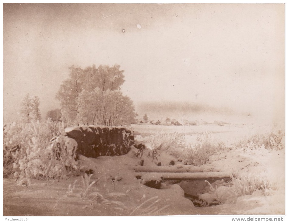 Photo Décembre 1917 PLOZAN - Une Vue, Reste D'un Canon (A91, Ww1, Wk 1) - Latvia