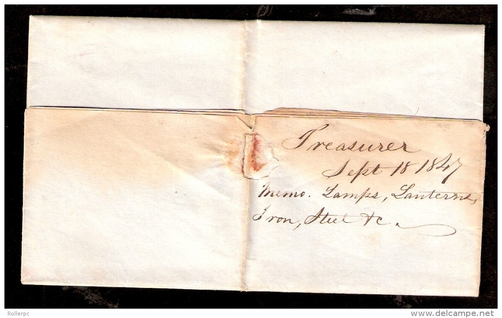 080452 STAMPLESS COVER - BOSTON / 20 SEP / 5 CTS [TO GREATFALLS, SUMERSWORTH, NEW HAMPSHIRE] 1947 - …-1845 Préphilatélie