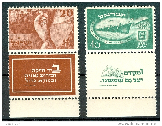 Israel - 1950, Michel/Philex No. : 30/31, - MLH - Full Tab - - Neufs (avec Tabs)