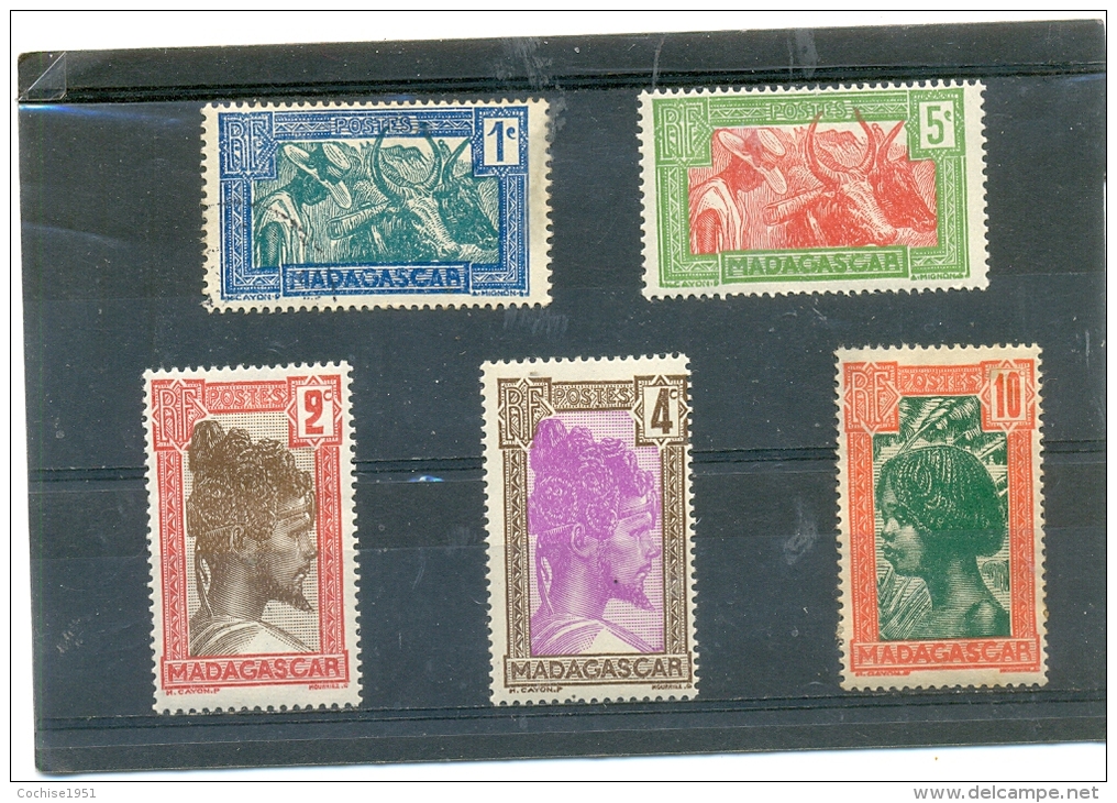 1930 MADAGASCAR Y &amp; T N° 161A 162 163 164 165  ( * ) 5 Différents - Oblitérés