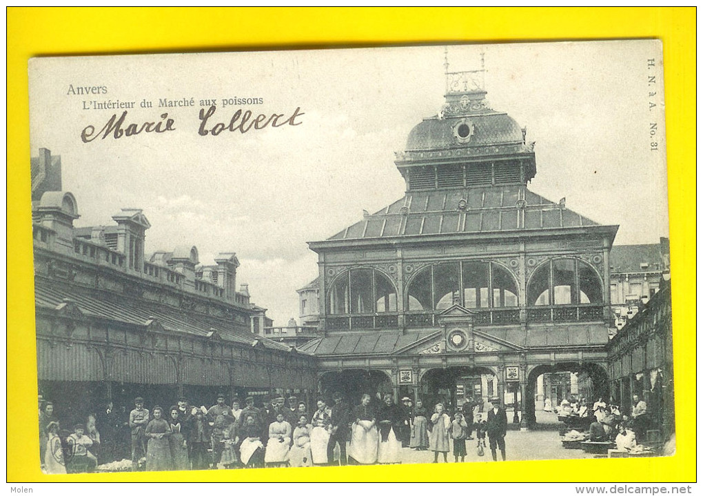 ANTWERPEN Pré 1906 VIS-MARKT - MARCHE-AUX-POISSONS - MARKET - MERCATO - MERCADO  G189 - Marchés