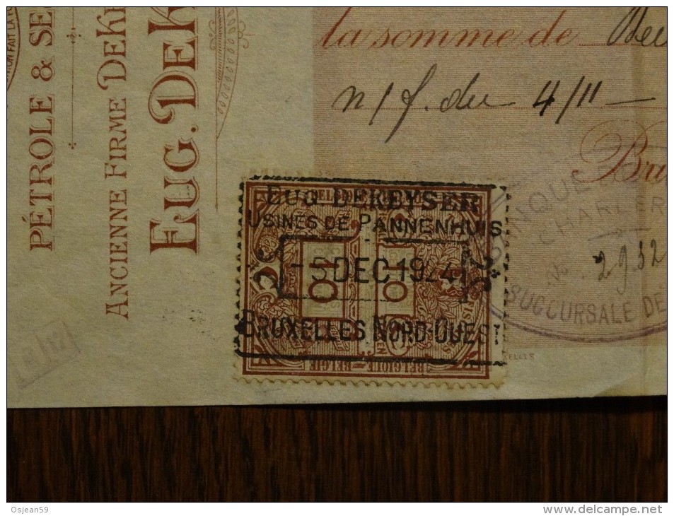 Timbres Fiscaux Sur Reçu Du 05/12/1924 - Documentos