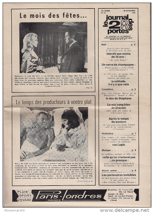 LE JOURNAL DES 2 PORTES - 18e ANNEE - N° 23 - 30 NOVEMBRE 1972. - Zeitschriften
