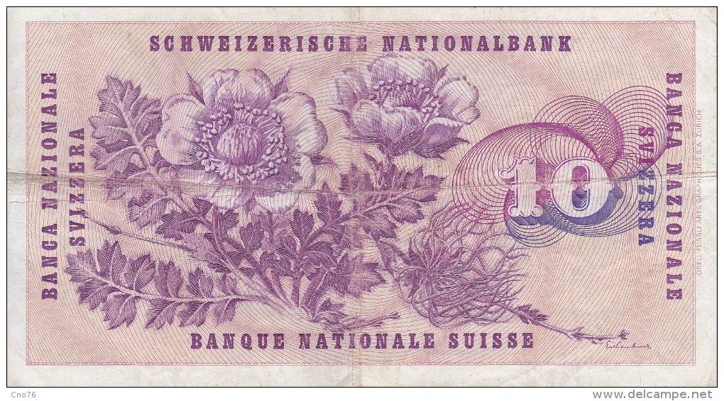 Suisse Billet 10 Francs 24 - 01 - 1972 - Schweiz