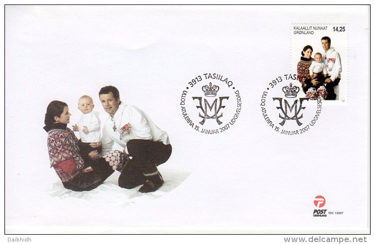 GREENLAND 2007 Crown Prince And Family  On FDC.  Michel 497 - FDC
