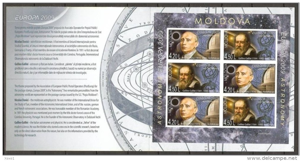 Moldova 2009 MiNr. 650B-651B EUROPA CEPT Asrtronomy Galilei Booklet IMPERF. M/sh MNH** 16,00 € - Moldova