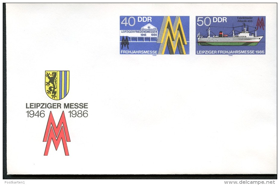 DDR U4 Umschlag MESSE LEIPZIG 1986 - Briefomslagen - Ongebruikt