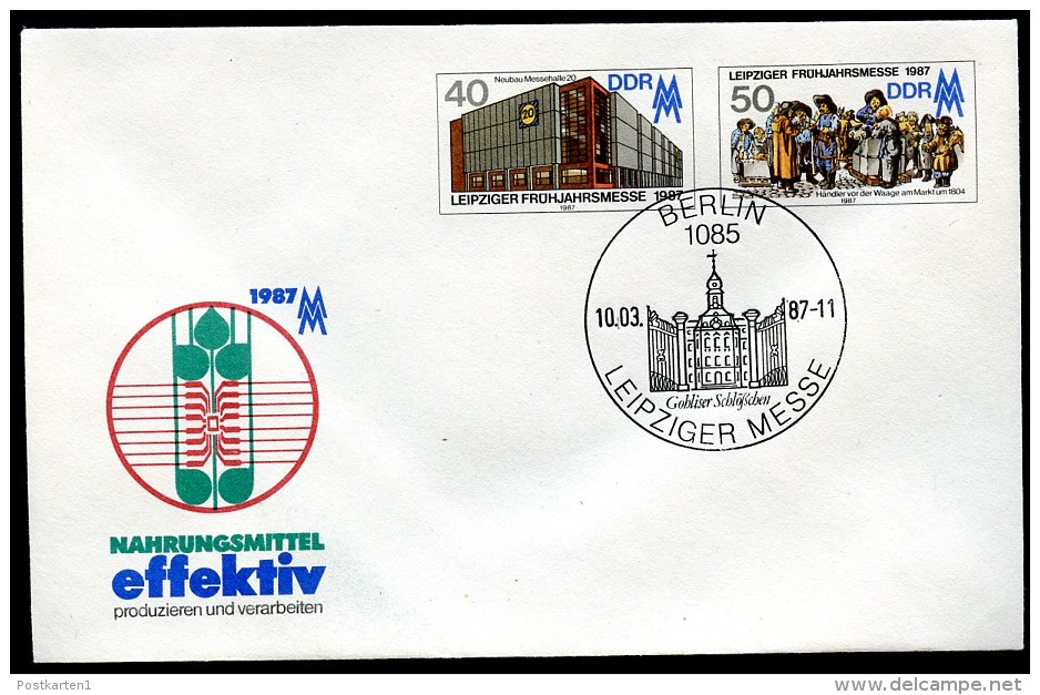 DDR U6 Umschlag MESSE Leipzig Sost.. 1987  Kat 4,00 € - Enveloppes - Oblitérées