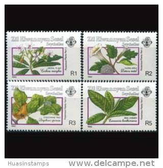 SEYCHELLES-Z.E.S. 1990 - Scott# 173-6 Poisonous Plants Set Of 4 MNH (XT189) - Seychellen (1976-...)