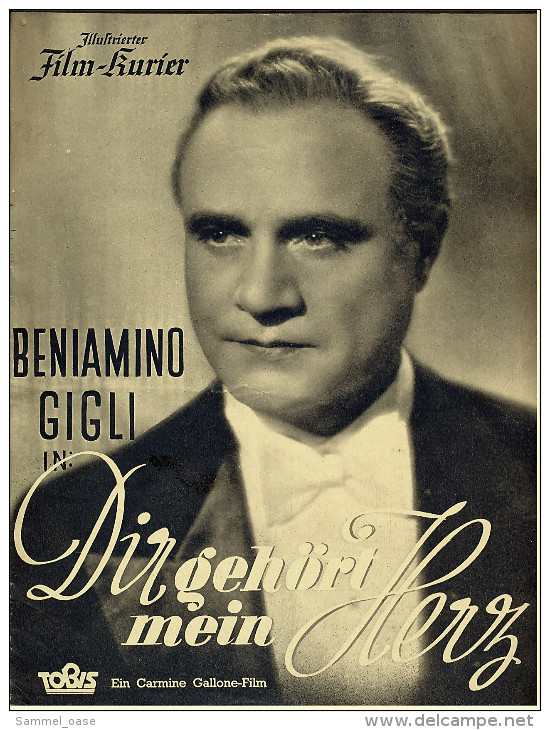 "Illustrierter Film-Kurier"  "Dir Gehört Mein Herz" Mit Beniamino Gigli  -  Filmprogramm Nr. 2874 Von Ca. 1939 - Magazines