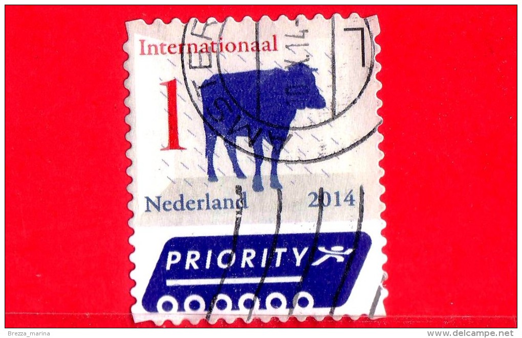 OLANDA - USATO -  2014 - Prioritaria - Tariffa Internazionale - Nederlandse Iconen (Priority) - Cow - 1 - Gebraucht