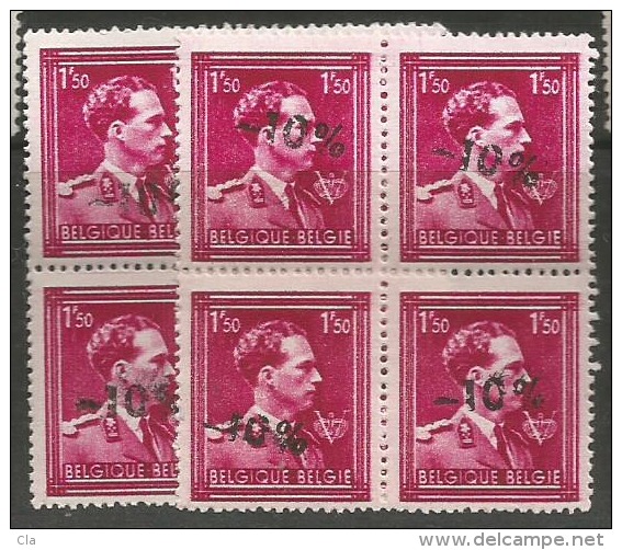 724 N 2 Blocs 4  **  Surch. Différentes - 1946 -10%