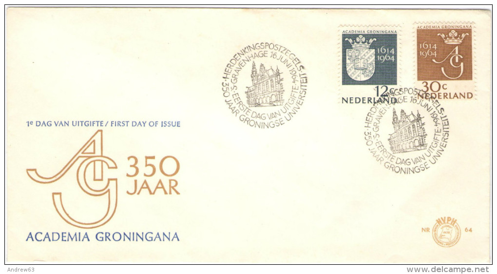 OLANDA - NEDERLAND - Paesi Bassi - 1964 - 350 YEARS ACADEMIA GRONINGANA - FDC - FDC