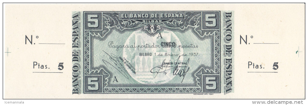 5 PTAS AÑO 1937 - 5 Pesetas