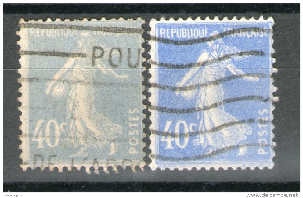 2 N°237°_1 Bleu 1 Gris-bleu - 1906-38 Semeuse Camée