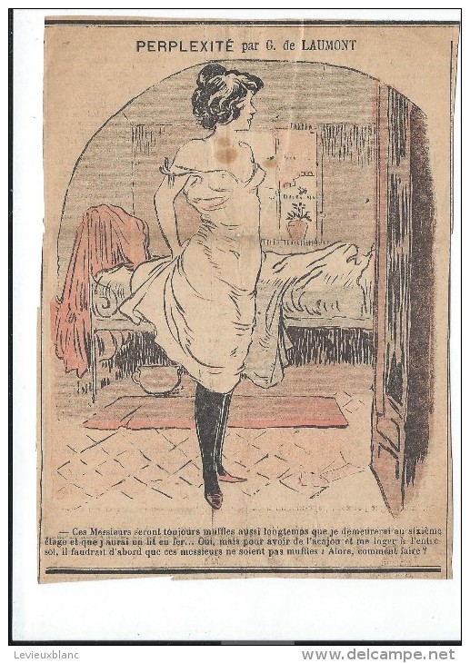 Revue Satyrique/"Rire"?,"Frou Frou"?,"Pêle Mêle"?/Coupure De Dessin Humoristique/G.de LAUMONT/entre 1895-1905    ERO4 - 1850 - 1899