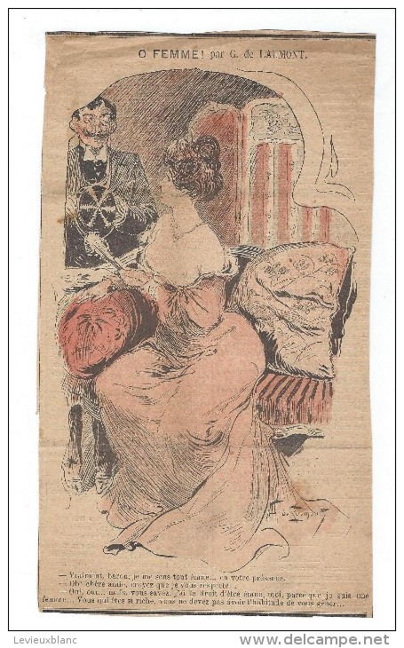 Revue satyrique/"Rire"?,"Frou Frou"?,"Pêle Mêle"?/Coupure de dessin humoristique/G.de LAUMONT/entre 1895-1905    ERO4