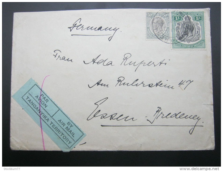 1932, Air Mail  To Germany - Tanganyika (...-1932)