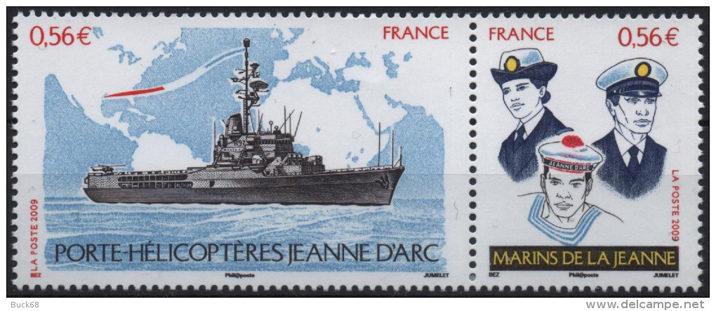 FRANCE Poste 4423 & 4424 ** Navire Porte-hélicoptères "Jeanne D'Arc" Et Marins - Unused Stamps