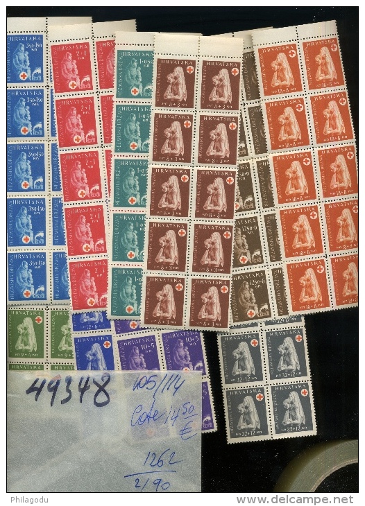 CROATIE  10 X 105/114  Mi 118/127 **   Cote 150 Euros - 1975