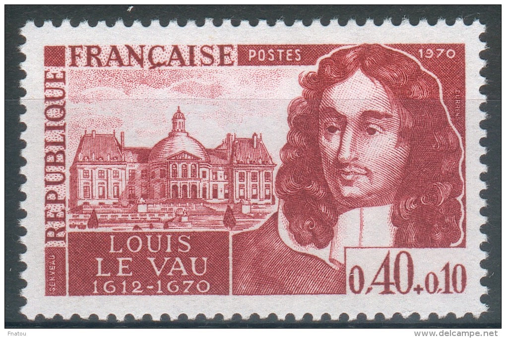 France, Louis Le Vau, Architect, Vaux-le-Vicomte Castle 1970, MNH VF - Unused Stamps