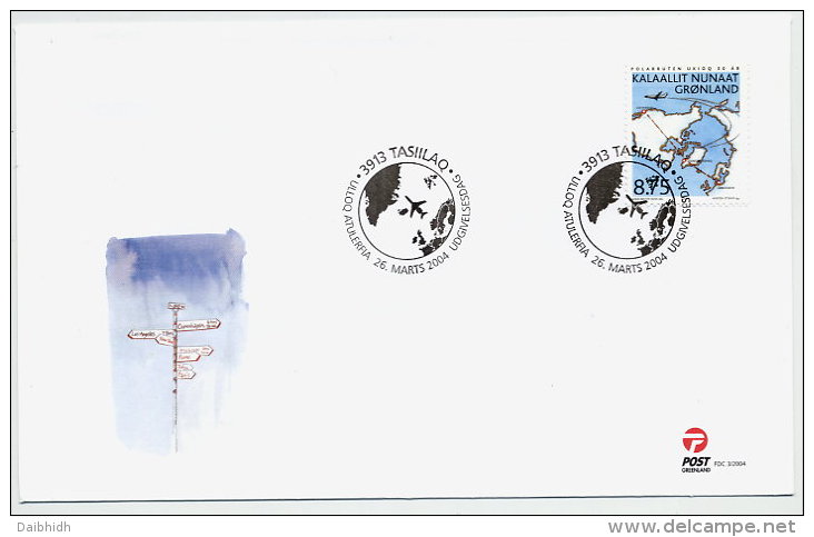 GREENLAND 2004 50th Anniversary Of Air Link With Denmark On FDC.  Michel 413 - FDC