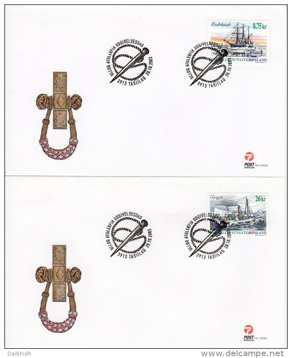 GREENLAND 2003 Ships On 4 FDC's.  Michel 407-10 - FDC