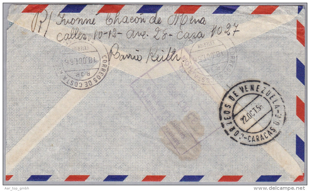 COSTA RICA 1956-10-18 R-Brief Von San Jose Nach Venezuela - Costa Rica
