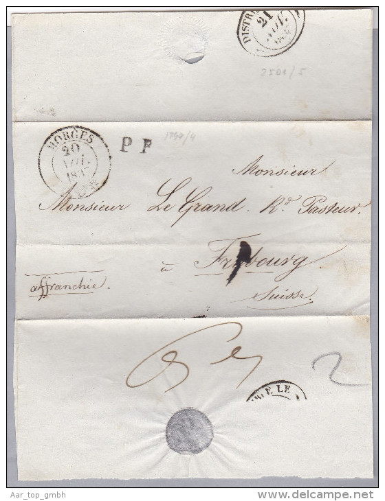 Heimat VD MORGES 1837-11-20 Mit PP Schwarz Auf Vorphila Briefstück - ...-1845 Prephilately