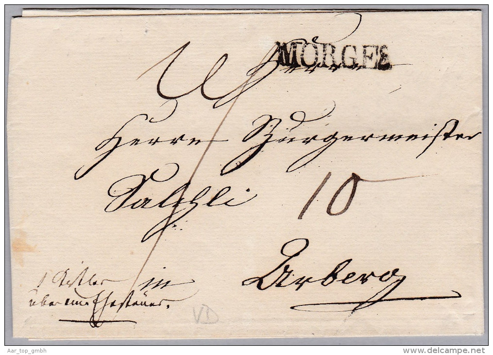Heimat VD MORGES ~1860 Briefhülle - ...-1845 Prephilately