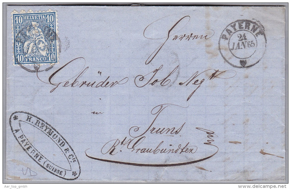 Heimat VD PAYERNE 1865-01-24 Vorphila Brief Nach Fruns GR - ...-1845 Prephilately