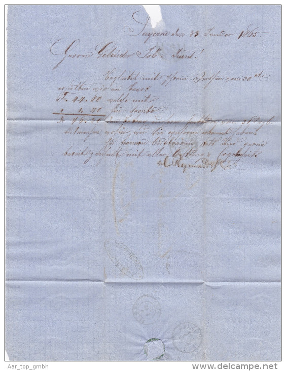 Heimat VD PAYERNE 1865-01-24 Vorphila Brief Nach Fruns GR - ...-1845 Prephilately