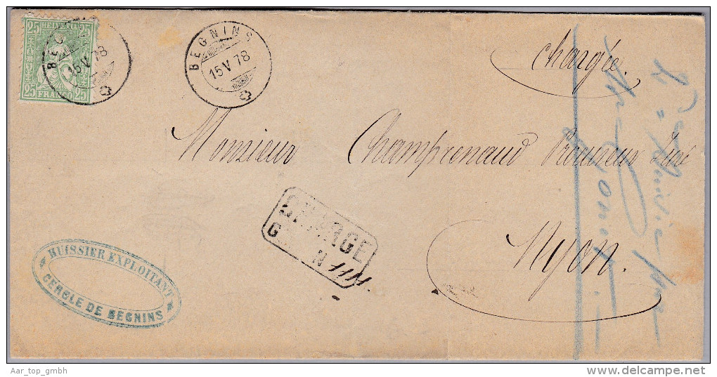 Heimat VD BEGNINS 1878-05-15 R-Brief Nach Nyon - Lettres & Documents