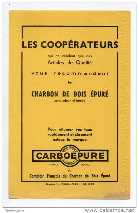 Buvard - Les Coopérateurs, Charbon De Bois épuré, Carboépuré - C