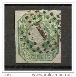 PORTUGAl - D. Pedro - Cabelos Lisos 50 Reis. - AF. Nr 8 - Fault - Used Stamps