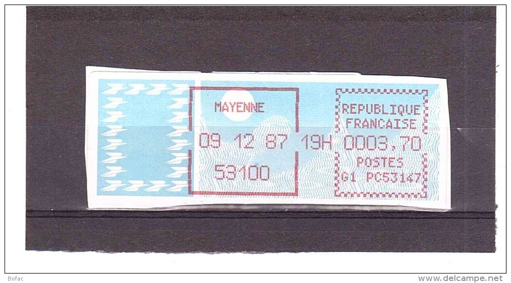 Vignette Type Papier Carrier  (mayenne) 23  25/02 - 1985 Papier « Carrier »