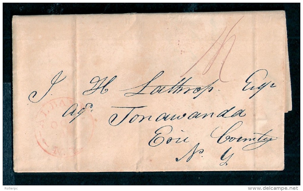 080459 STAMPLESS COVER - ALBANY // OCT 30 // NY - 1839 TO TONAWANDA, ERIE COUNTY, NY - …-1845 Préphilatélie