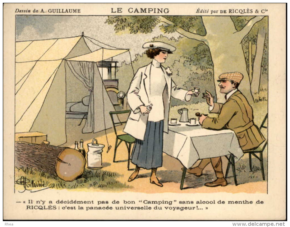 CAMPING - Chromo RICQLES - Dessin De GUILLAUME - Autres & Non Classés