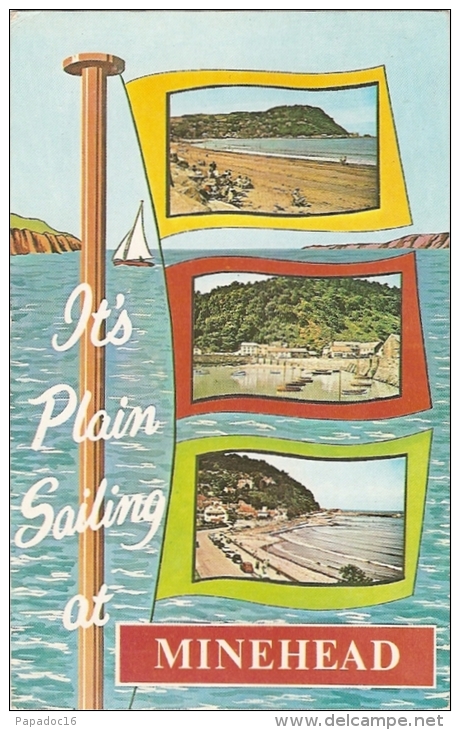 GB - So - It´s Plain Sailing At Minehead - Multiview : North Hill, Harbour, Esplanade - Plastichrom N° WHS 2628 / P53588 - Minehead