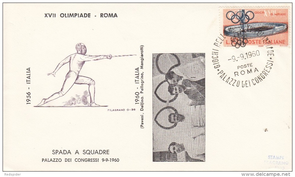 FECHTEN-FENCING-ESCRIME-T IRARE DI SCHERMA, ITALY, 1960, Special Postmark !! - Escrime