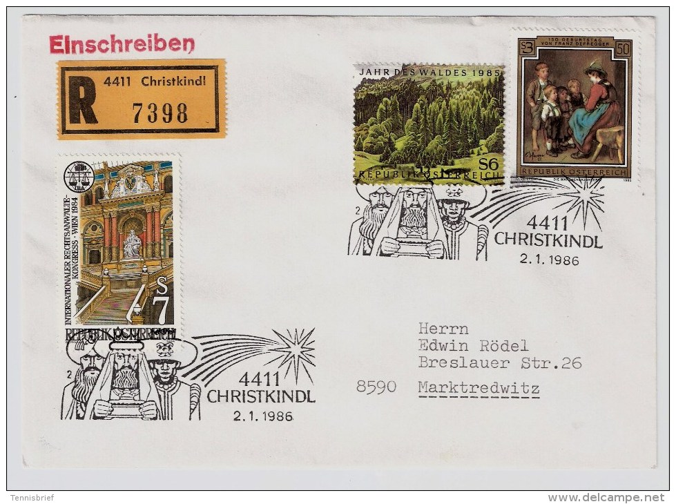Österreich, Christkindl,  1986, Reco-Ausland-Brief , #1255 - Briefe U. Dokumente