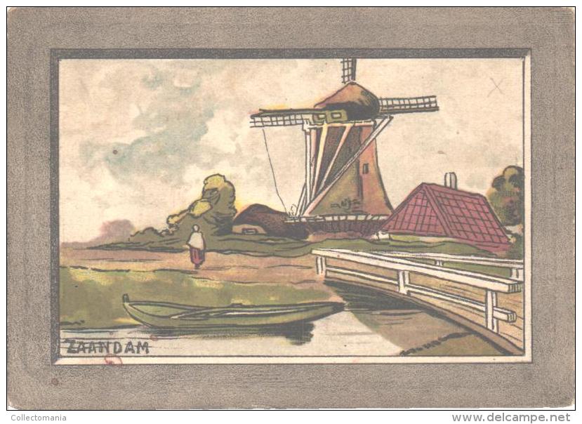 32 stuks DE HOMMEL anno 1910 pure chromo litho cm10x7,4 - Stoomfabriek koffie branderij ARNHEM  HOOIJER - GRUN =artist