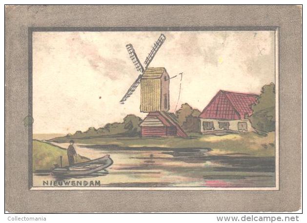 32 stuks DE HOMMEL anno 1910 pure chromo litho cm10x7,4 - Stoomfabriek koffie branderij ARNHEM  HOOIJER - GRUN =artist