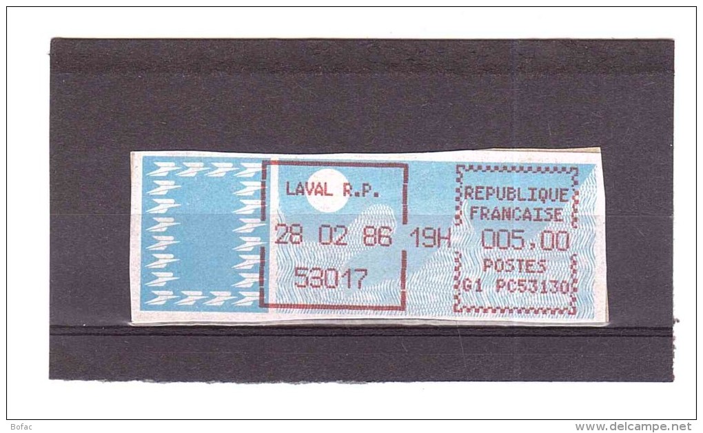 Vignette Type Papier Carrier (laval R.P)  7  25/01 - 1985 « Carrier » Papier