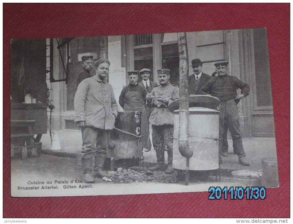 MILITARIA  -  BRUXELLES  Palais D'Eté     - ARMEE BELGE  -  Cuisine Au Palais D'été - Brusseler Allerlei - Guten Apetit - Guerra 1914-18