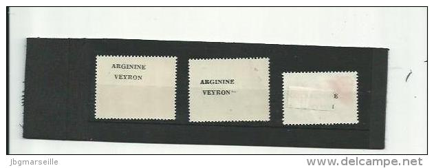 3 TIMBRES  Publicité Pharmaceutique  ARGININE VERON Au Verso....à Voir. - Zonder Classificatie